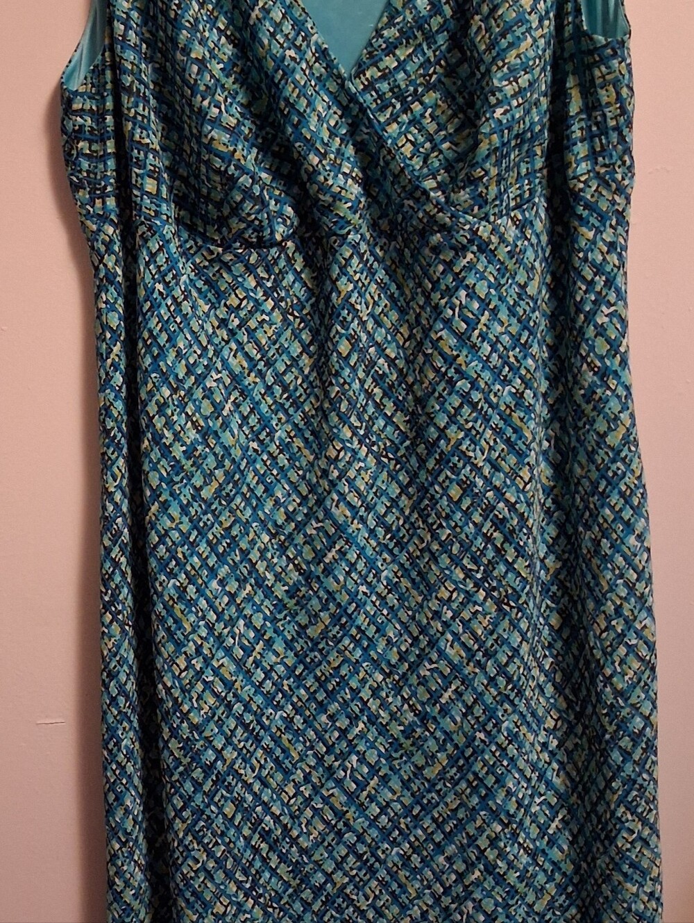 Venezia Teal and Navy Patterned Maxi Skirt